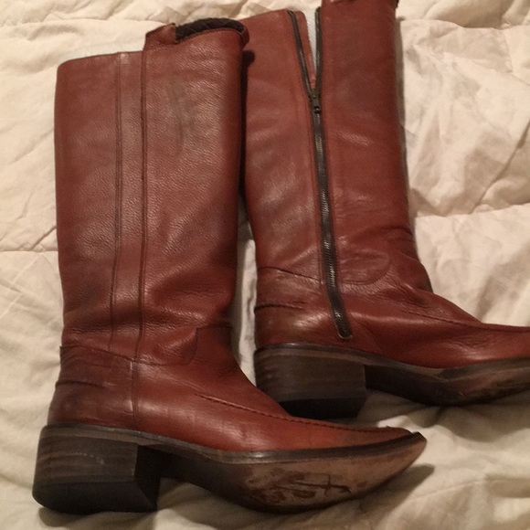 FREE PEOPLE DISTRESSED LEATHER BOOTS - Picture 7 of 8